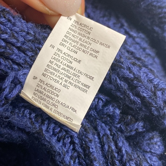 La Class Couture | Navy Blue Women's cable knit Sweater - oversized medium - Picture 6 of 8